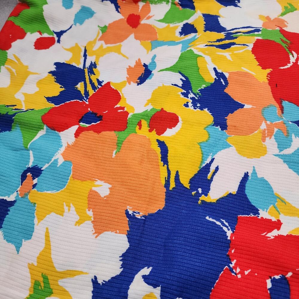 Fabric Material Retro Boho Bold Bright Floral Print 82"x41" Stamped